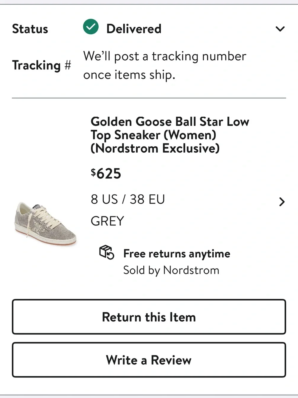 Golden Goose Ball Star Gray Suede with silver glitter star size 38